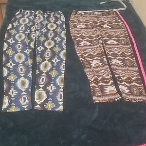 Tribal Patterned Women's Cropped Pants Set